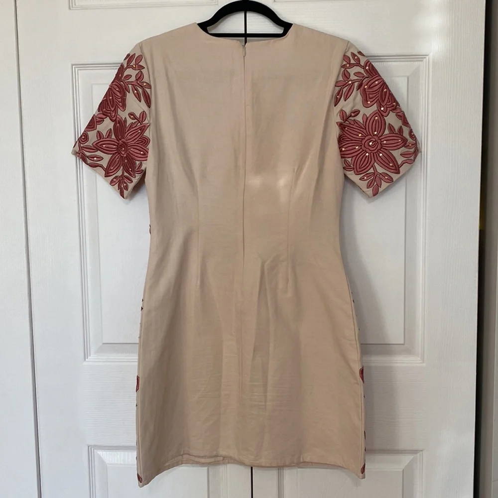 ASOS. Size 6. Dress. Pink embroidered dress. - Picture 2 of 3